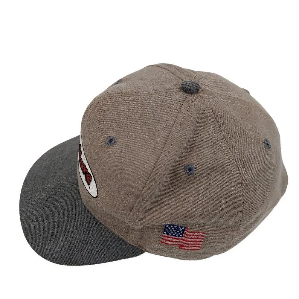 The Stone Store Baseball Hat Cap Adform Advertising Tan USA Tan Gray Embroidered